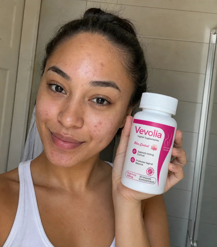 Customer holding Vevolia product